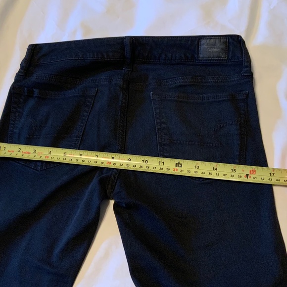 American Eagle Slim Straight Barely Boot Low Rise Black Stretchy Jeans (28x32) - Picture 8 of 13